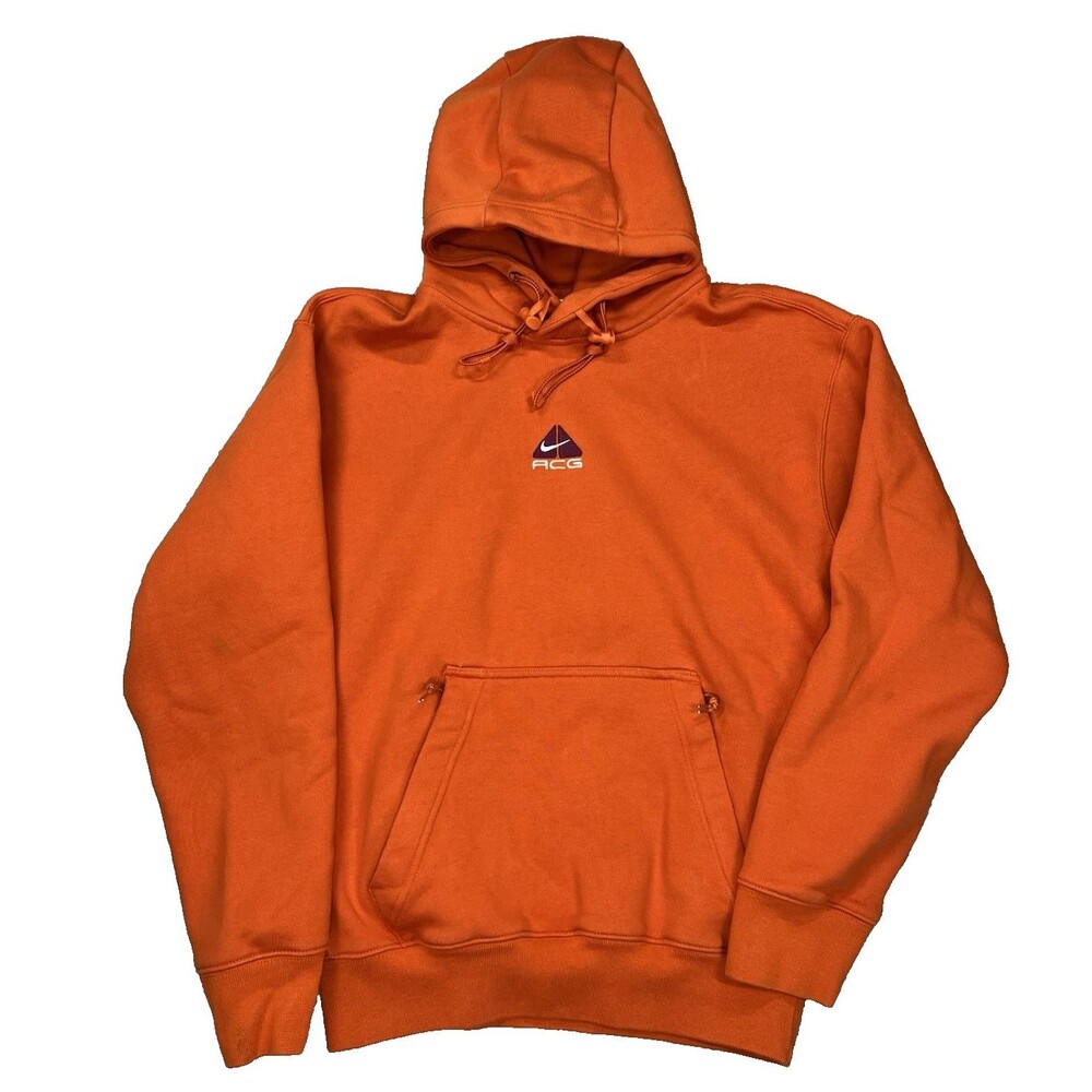 Nike ACG Therma-FIT Hoodie Mens XXS Orange Heavyweight Pullover Tuff Fleece